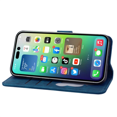 iPhone15 pro 手帳型 ケース ブルー