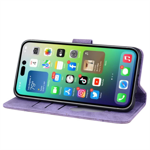 iPhone15 pro 手帳型 ケース パープル