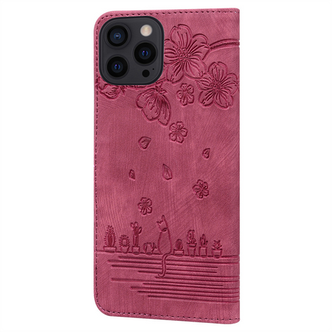 IPhone15 pro 手帳型 ケース レッド