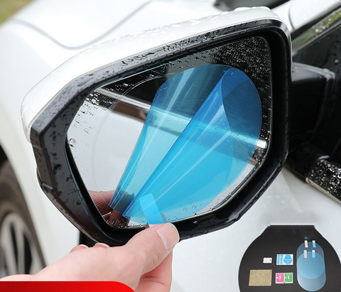 車用 バックミラー 防水フィルム 丸型 95*95mm 2枚セット