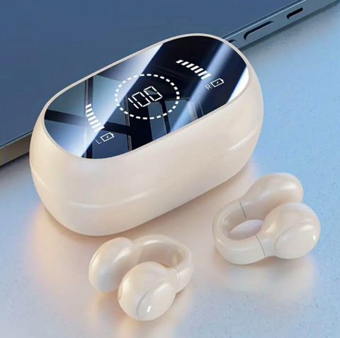 イヤホン ホワイト Bluetooth イヤーカフ ワイヤレスイヤホン